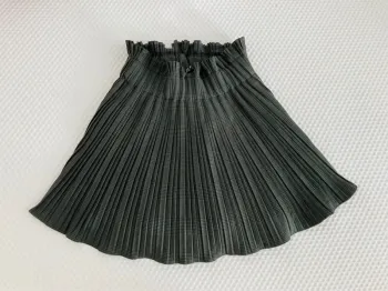 Jupe patineuse plissée doublure short taille haute kaki écossais