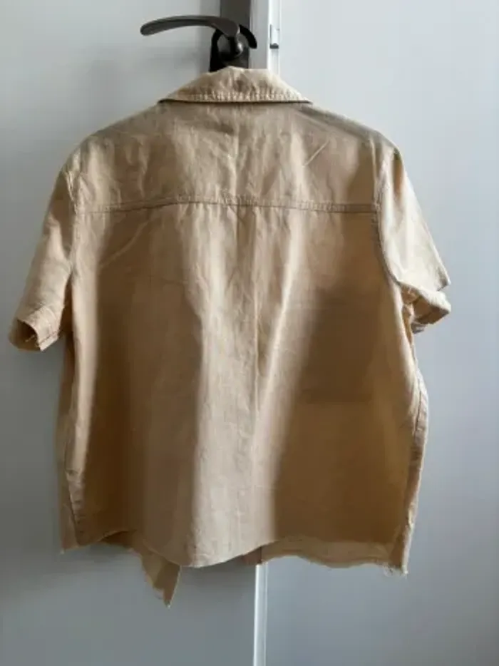 Chemise effet lin couleur crème - photo numéro 4