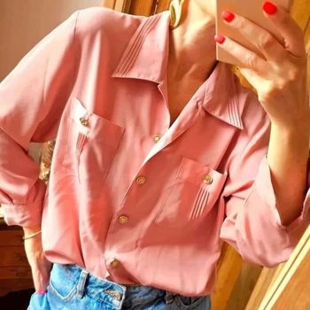 Blouse vintage Gerard Pasquier fluide rose tendre