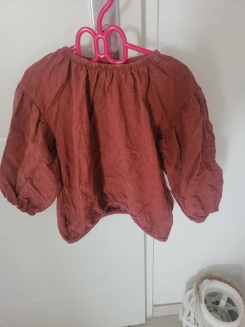 Blouse  manches longues Zara 18/24mois avec fleurs brodées