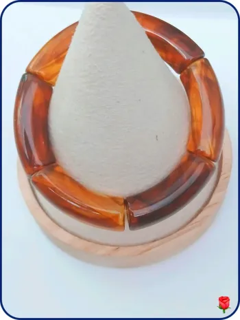 Bracelet tubes marron ambré tendance rétro vintage chic