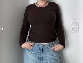 Pull marron doux – Taille M – Cachemire & Laine – Excellent état