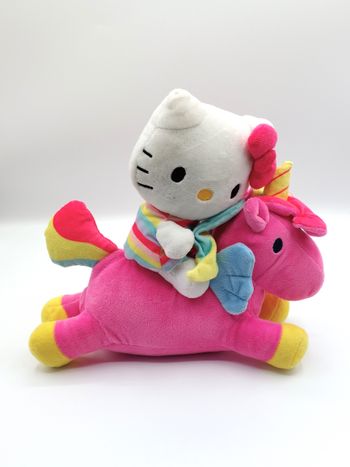 Peluche Hello Kitty licorne rose SANRIO SIMBA TOYS 30 cm doudou bleu jaune blanc