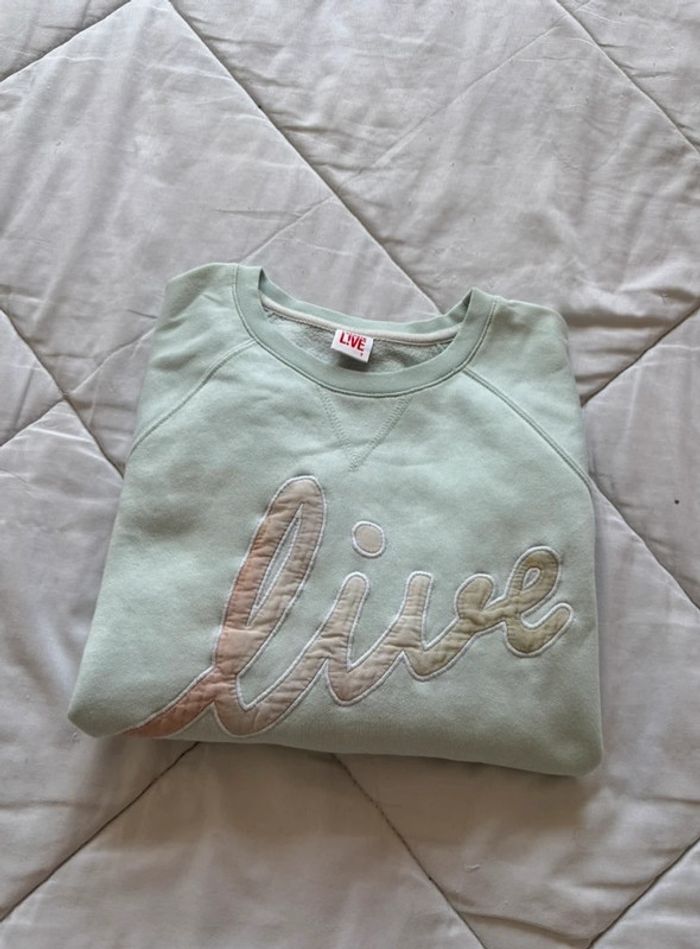 Pull sweat léger col rond Lacoste live bleu clair intérieur polaire devanlay taille S/36 - photo numéro 2