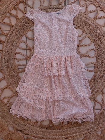 Robe dentelle rose poudré Naf Naf