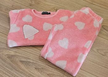 Pyjama pilou fille rose avec coeurs - Taille 6 ans