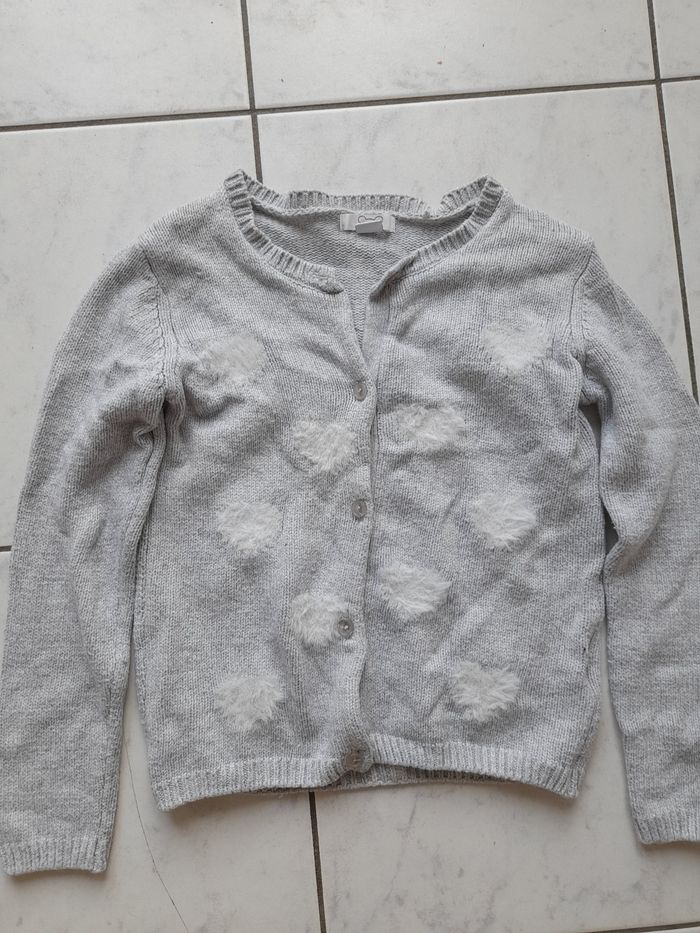 Gilet à petits cœurs 10 ans - photo numéro 2