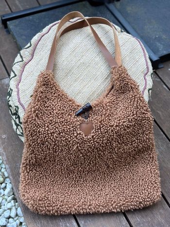 Sac fourre-tout bouclette avec anses en cuir Borse In Pelle