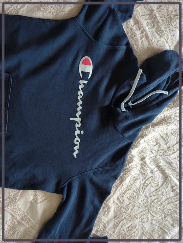 Sweat à capuche Champion taille XS homme bleu marine - photo numéro 3
