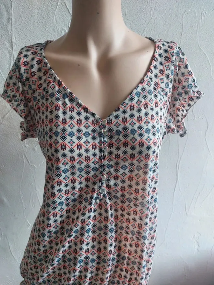 Blouse imprimée colorée à manches courtes - photo numéro 2