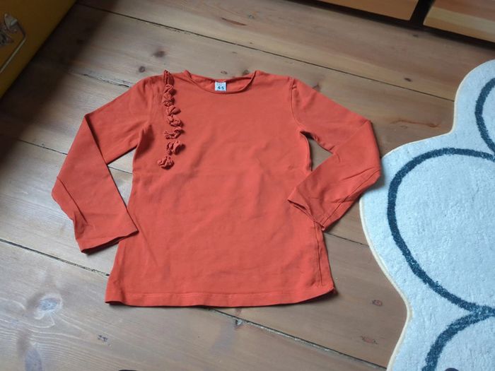 T-shirt orange fleurs Zara 4 - 5 ans