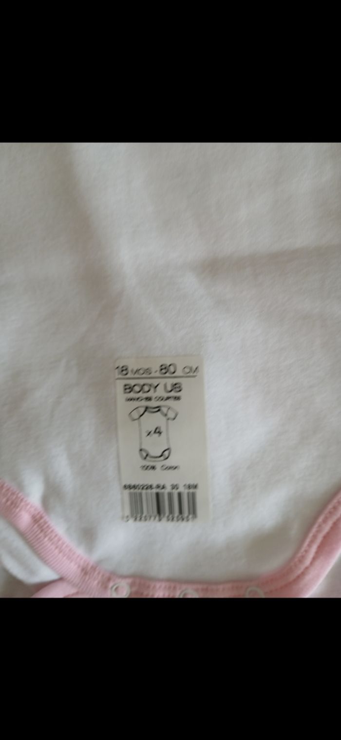 Lot de 4 bodies fille manches courtes absorba 18 mois - photo numéro 4