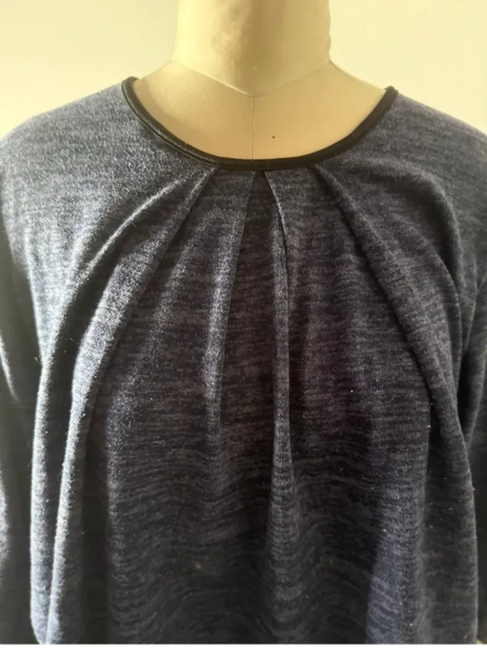 🧥 Haut ample manches longues bleu marine chiné - photo numéro 2