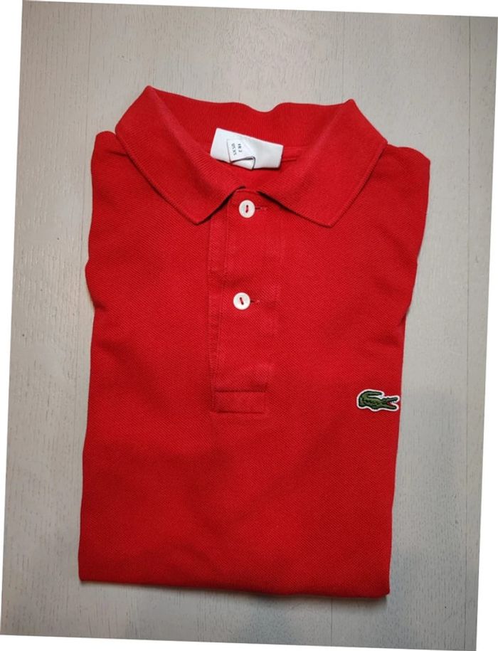 Lacoste polo rouge classic fit authentique très bon état taille  XS