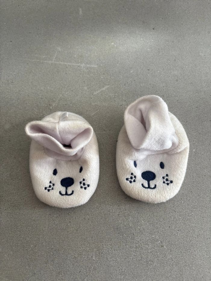 Chaussons ours blanc