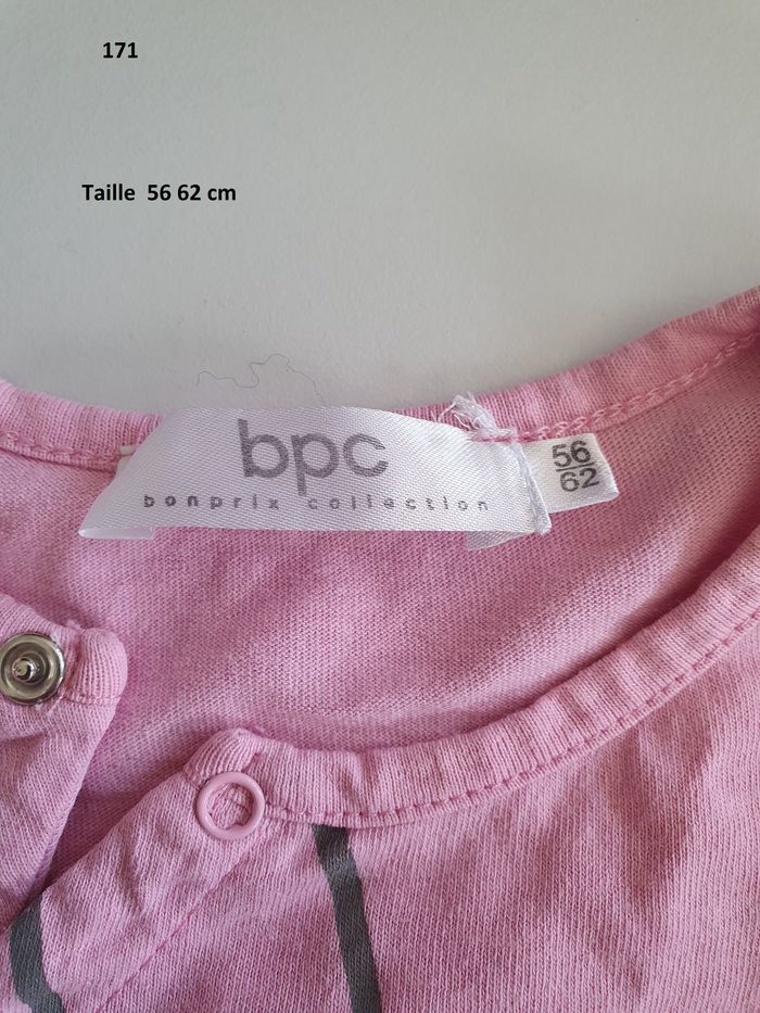 Pyjama rose en coton sans pieds Taille 56 62 - photo numéro 3