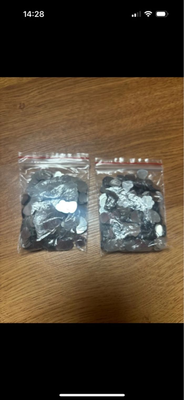 Lot de 2 sachets cœur argenté neuf - photo numéro 3