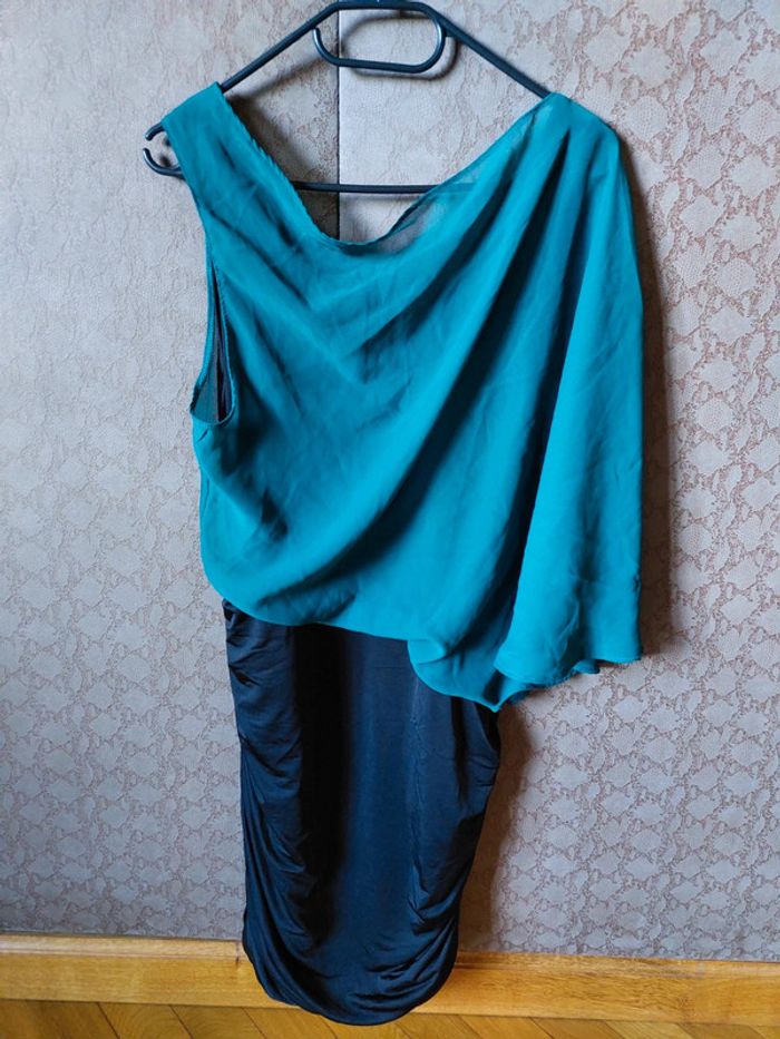 Robe plissée verte noire 42 no excuse - photo numéro 6