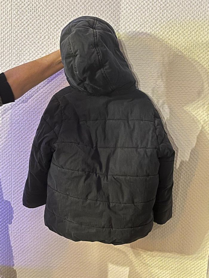 Manteau parka bleu marine  chaud doublé 3 ans tape à l'oeil tao - photo numéro 2