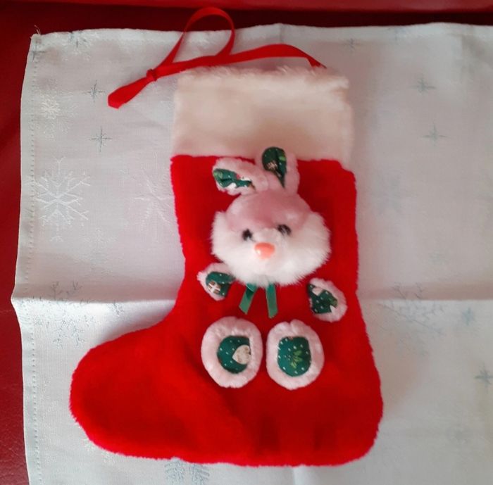 Chaussette de Noël/ Peluche Lapinou - photo numéro 2