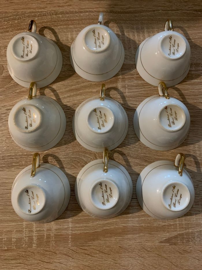 Tasses et sous tasses porcelaine rené Caire - photo numéro 3