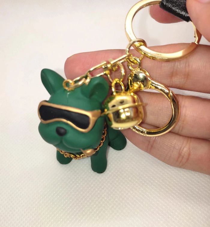 Porte Clé Bouledogue Vert - photo numéro 3