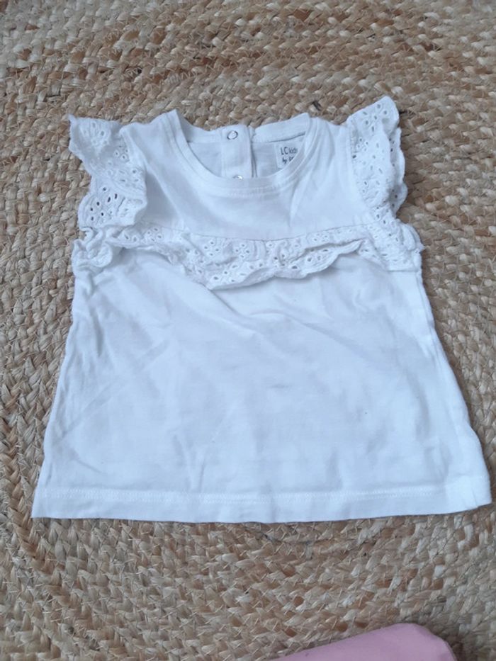 Tenue haut blanc et jupe rose 3 mois - photo numéro 3
