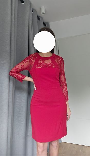 Robe rouge et dentelle, taille S, The Kooples