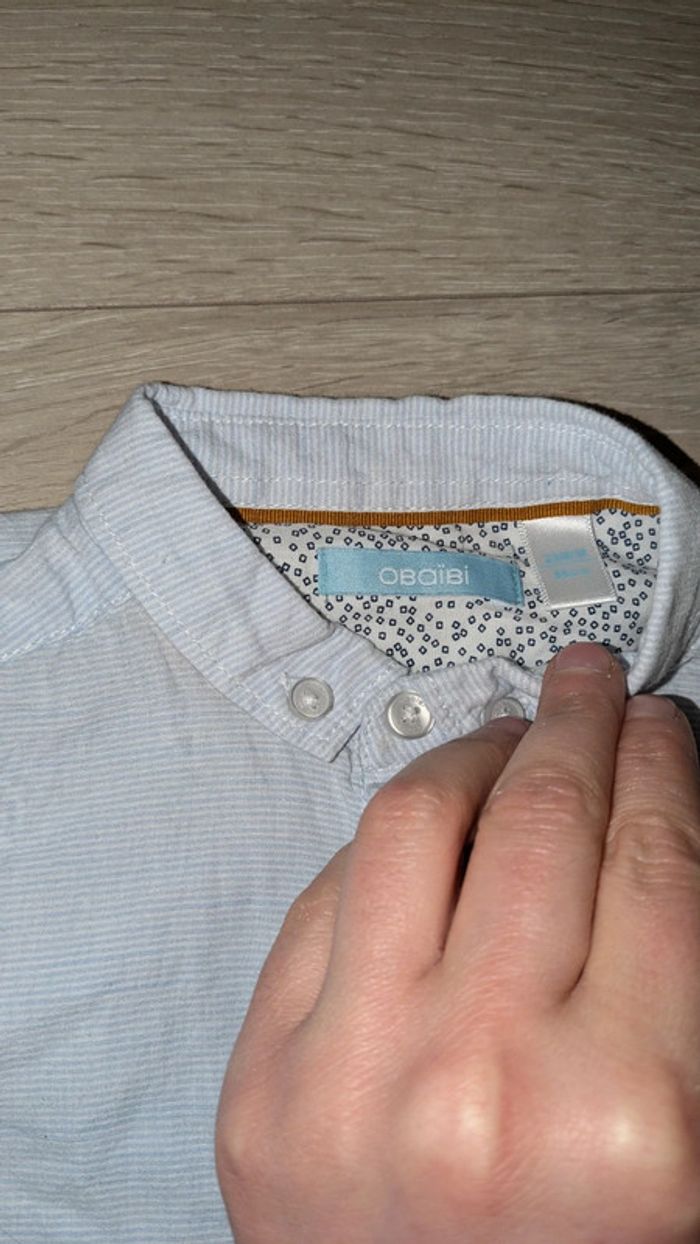 Chemise bleu ciel Obaibi garçon - photo numéro 3