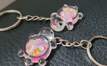 Lot porte-clés tortue fluorescentes