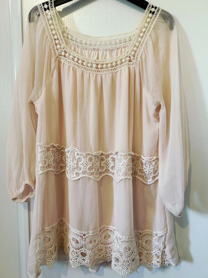 Blouse en dentelle brodée Mango - photo numéro 3