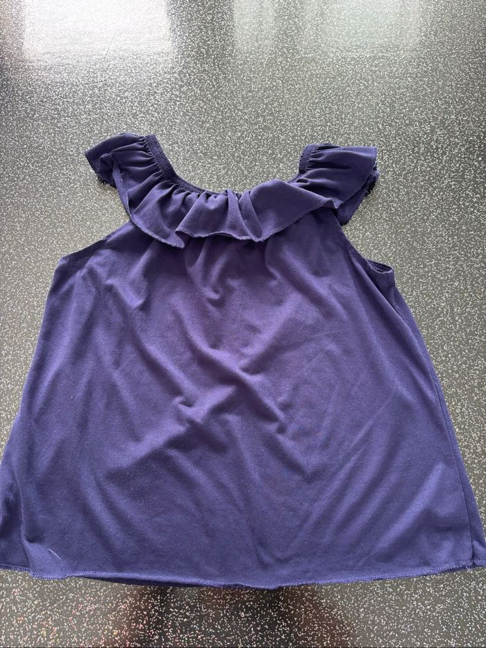 H&M - t-shirt à volant bleu fille 6-8ans - photo numéro 3