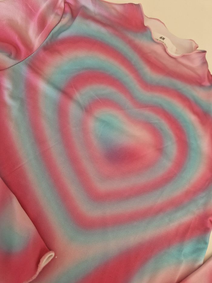 T-shirt manches longues fille 8/10 ans H&M cœur - photo numéro 2