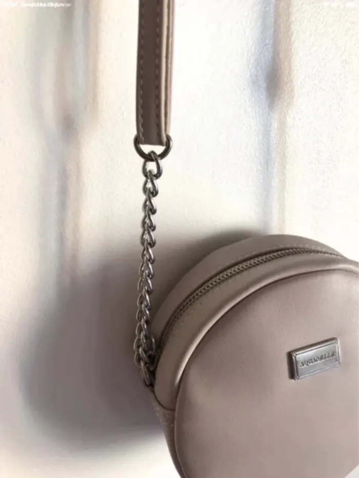 Sac à bandoulière en similicuir gris clair Aquarelle - photo numéro 3