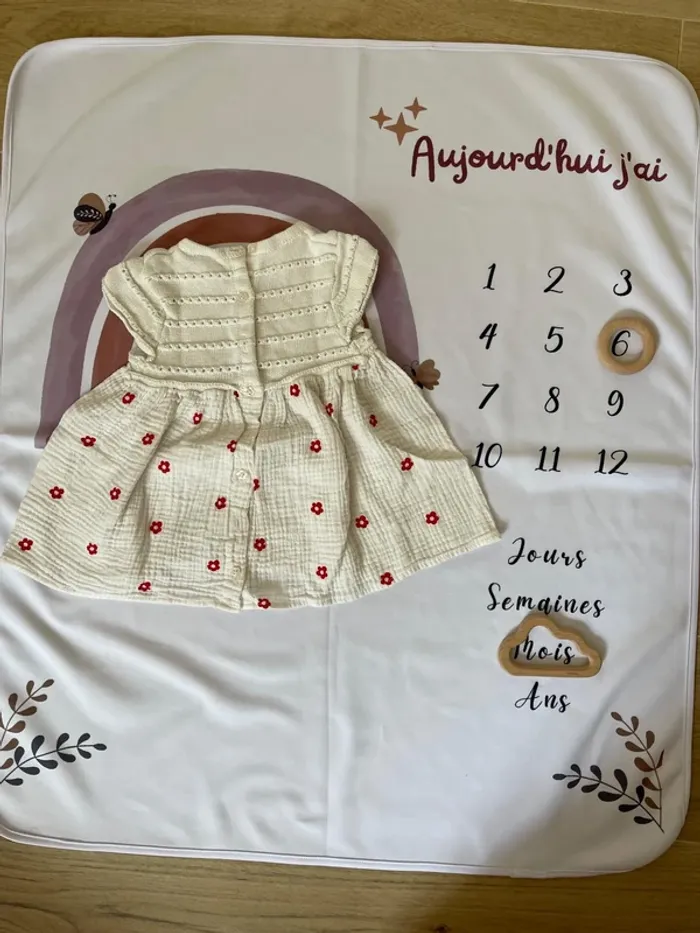 Robe bébé fille Orchestra – Taille 6 mois – Gaze de coton fleurie 🌸 - photo numéro 2