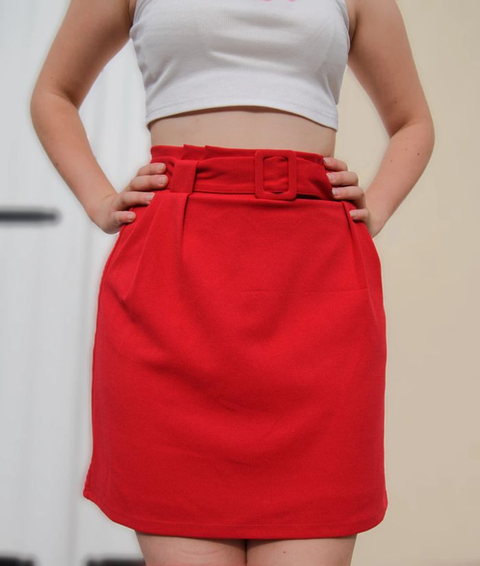 Mini jupe crayon rouge