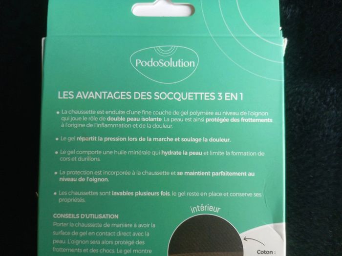 Paire de Socquettes 3en1 Neuve pour Hallux Valgus avec Gel intégré pour du confort Noires 35/38 - photo numéro 3
