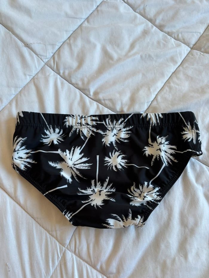 Bas de maillot de bain noir motif feuillage blanc Goldenpoint lacets taille S/36 neuf avec étiquette - photo numéro 7