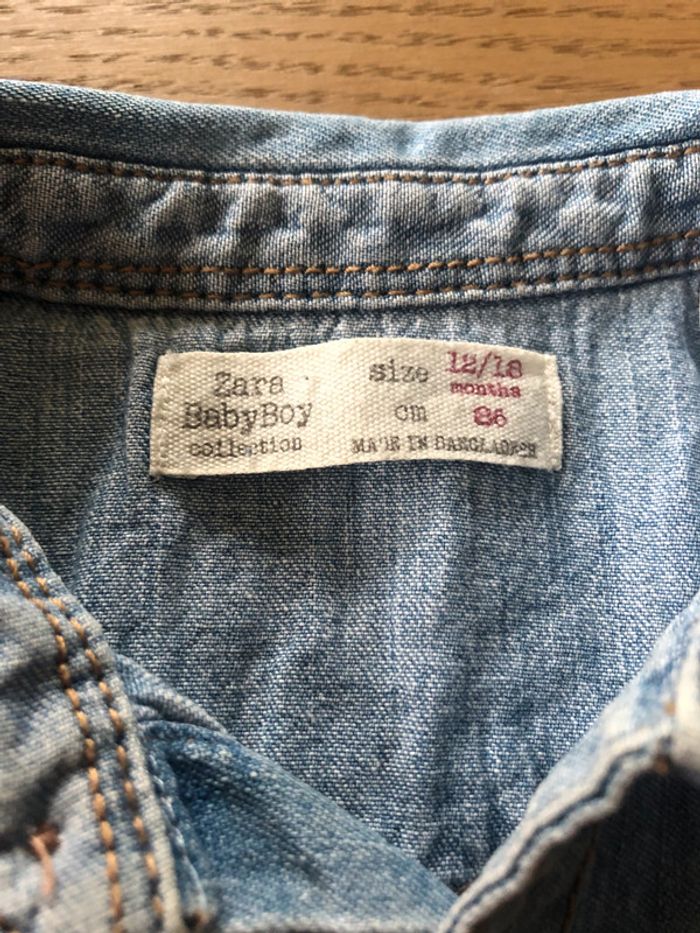 Chemise en jean Zara 12/18 mois - photo numéro 2