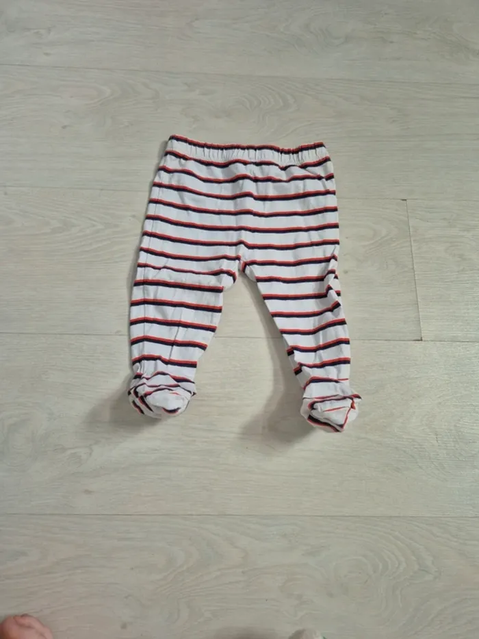 Legging avec pieds rayé