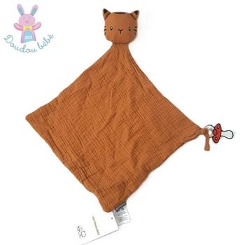 Doudou plat TIGRE lange marron noir Vertbaudet