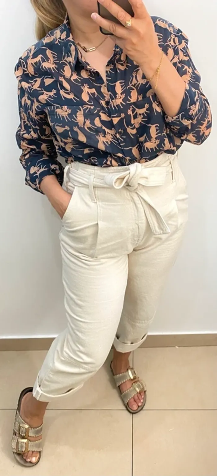 Chemise légère imprimée chat Taille XL-XXL - photo numéro 3