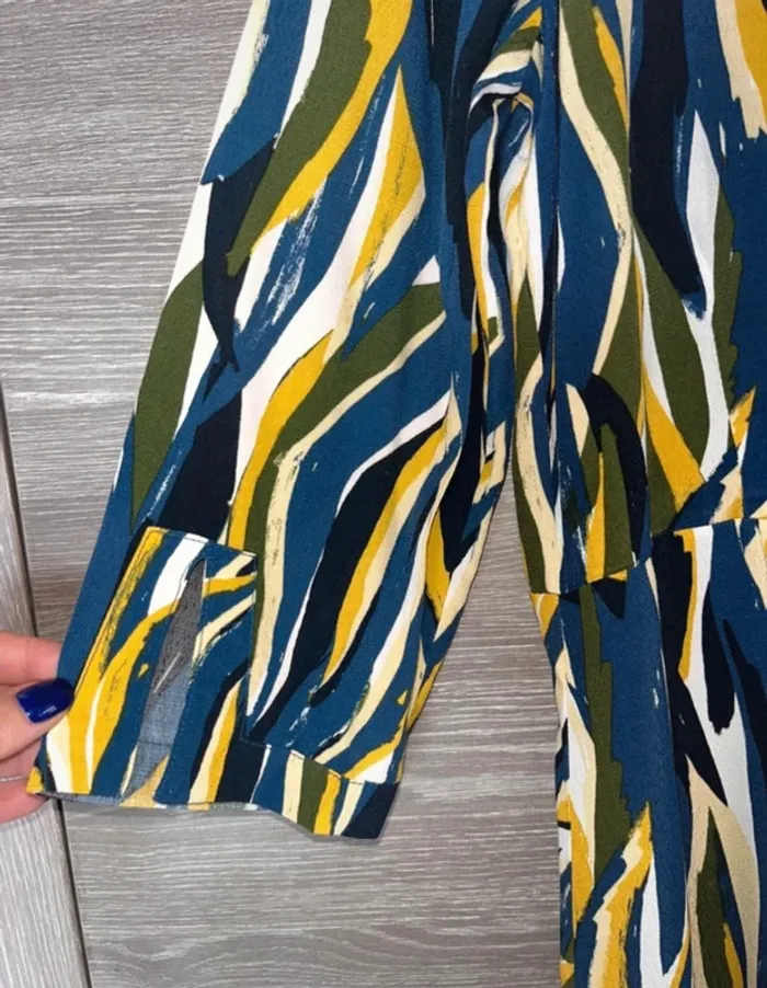 Robe longue imprimée neuf étiquette miss Captain Tortue trend 38 jaune vert bleu - photo numéro 6