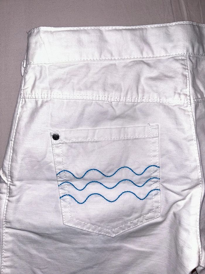 Short ajustable blanc noeud plage vagues - photo numéro 7