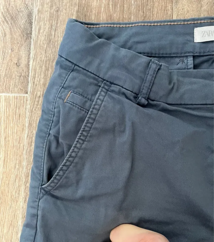 Bermuda bleu gris Zara 13/14 ans - photo numéro 5