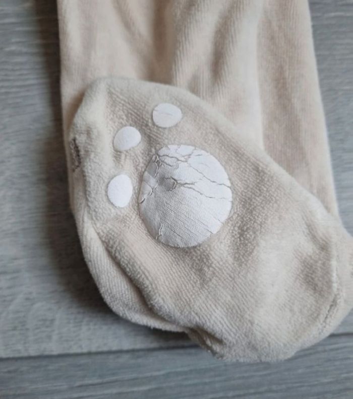 ​Pyjama velours Gemo 12 mois Ours "Trop Craquant" Antidérapant Tres Bonne Etat - photo numéro 4