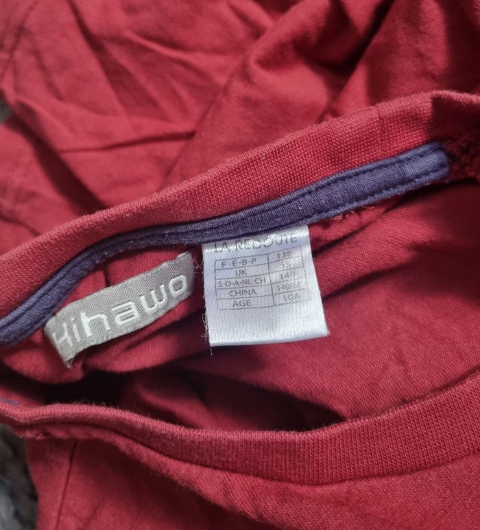 T-shirt bordeaux 10ans - photo numéro 3