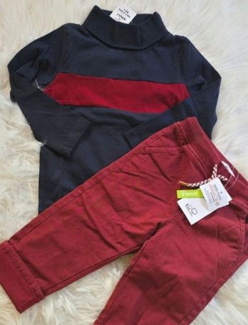 (NEUFS non portés)🏷 🏷🥰🤩 SUPERBE ensemble sous pull  et pantalon doublé 36mois/3ans garçon 🥰🤩💙