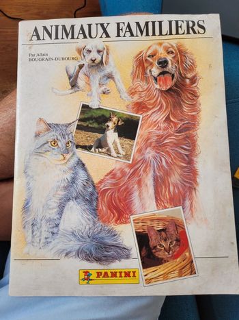 RARE Album Panini Animaux Familiers Alain Bougrain-Dubourg chiens chats Vintage autocollants