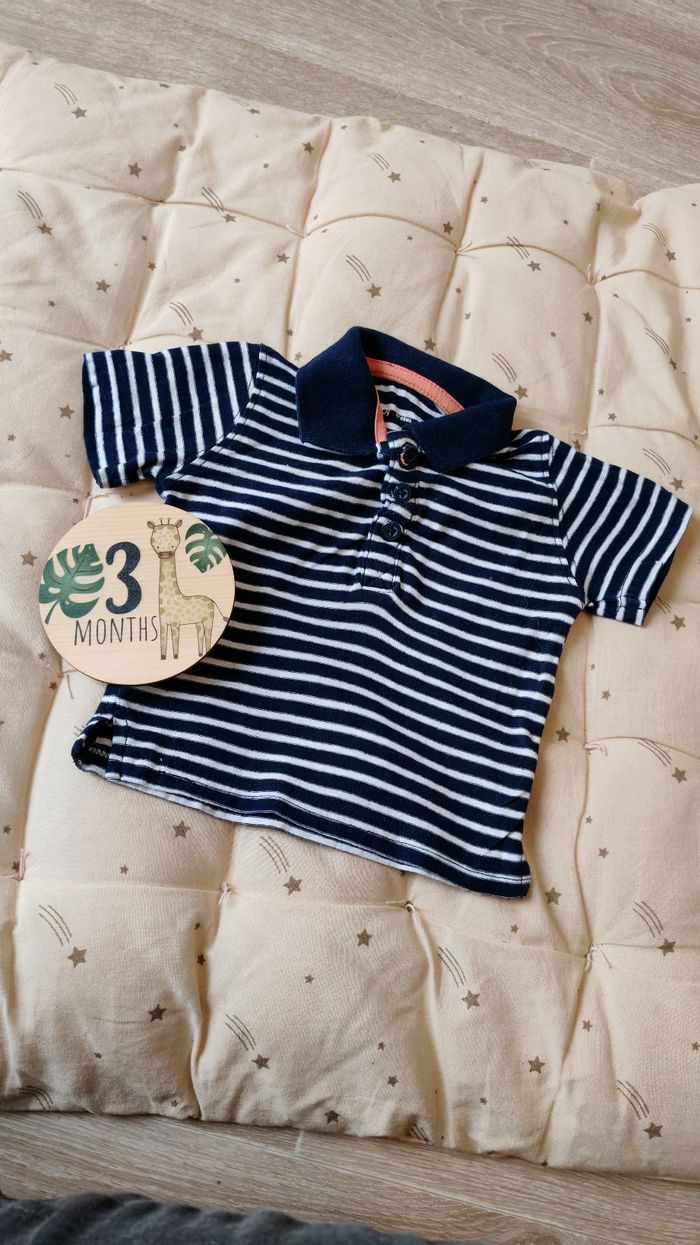 T-shirt polo rayé 3 mois